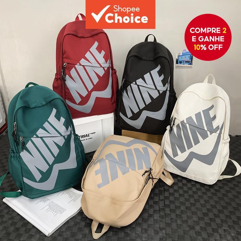 Mochila de ombro com letras da moda, grande capacidade, mochila escolar para estudantes, versátil multi-camadas, bolsa em Oferta na Shopee