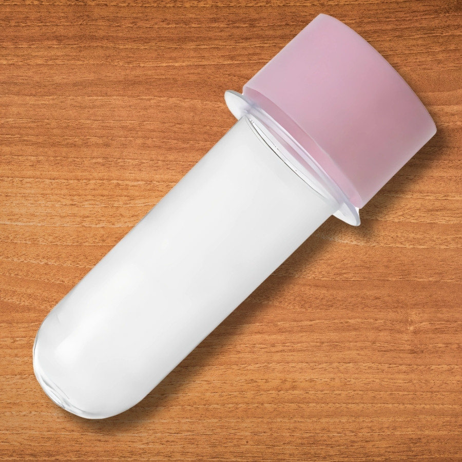 Mini Tubete Para lembrancinha Cristal Com Tampa Rosa Bebê - 8cm - 10 unidades - Rizzo