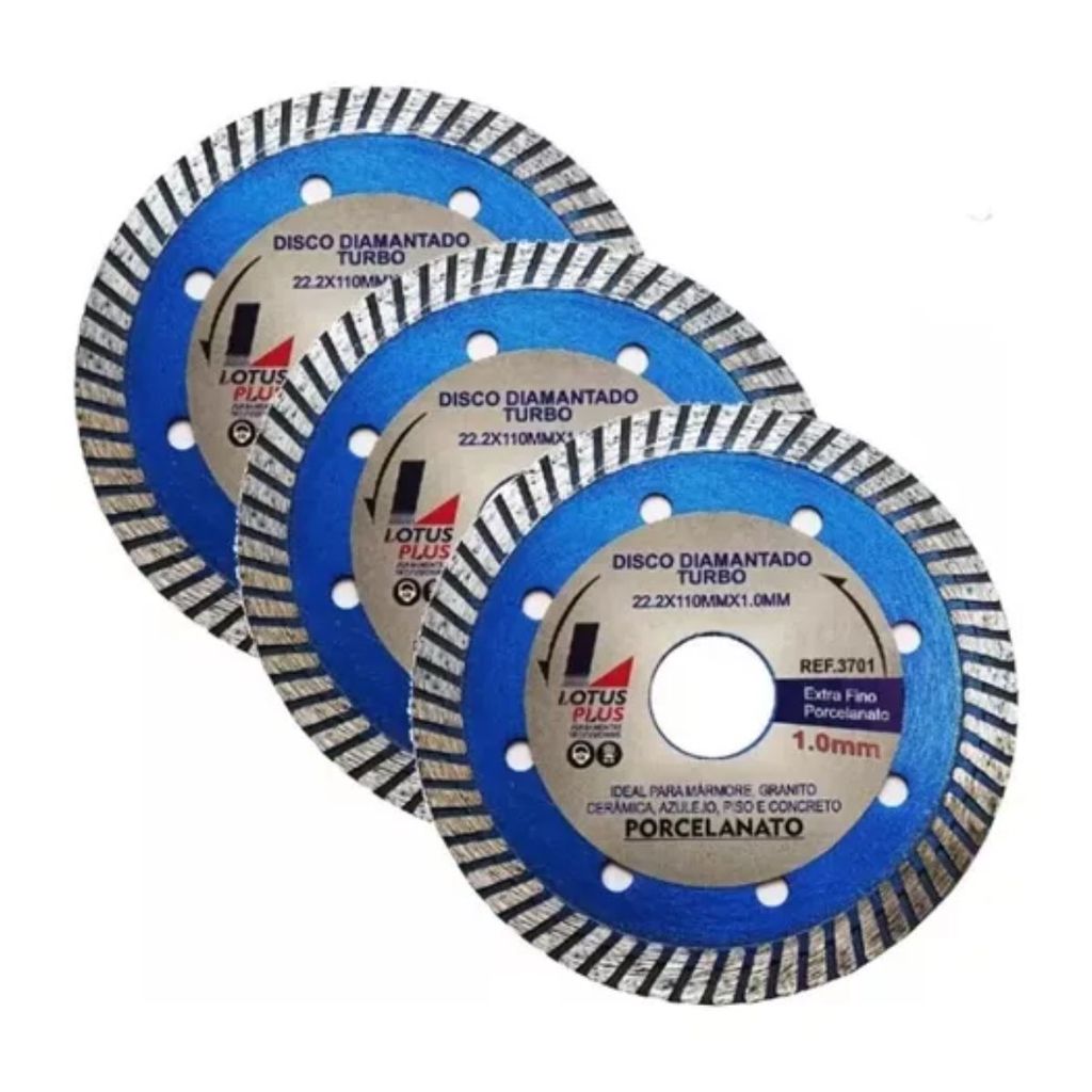Disco Diamantado P/ Porcelanato Turbo Extra Fino 110mm - 3 Un