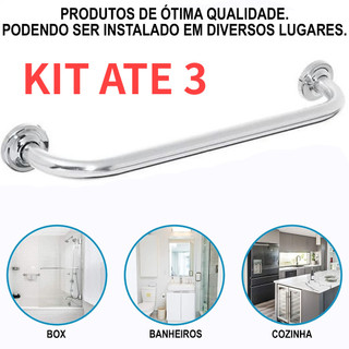 Alça de Apoio Banheiro Barra Inox 30cm 40cm 50cm 60cm Cadeirante Idoso Deficiente Acessib…