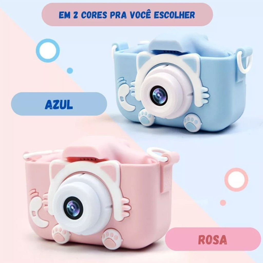 X5 Mini Câmera Dupla Gato Digital Infantil Recarregável Dos Desenhos Animados Das Crianças Câmera Digital Instantânea