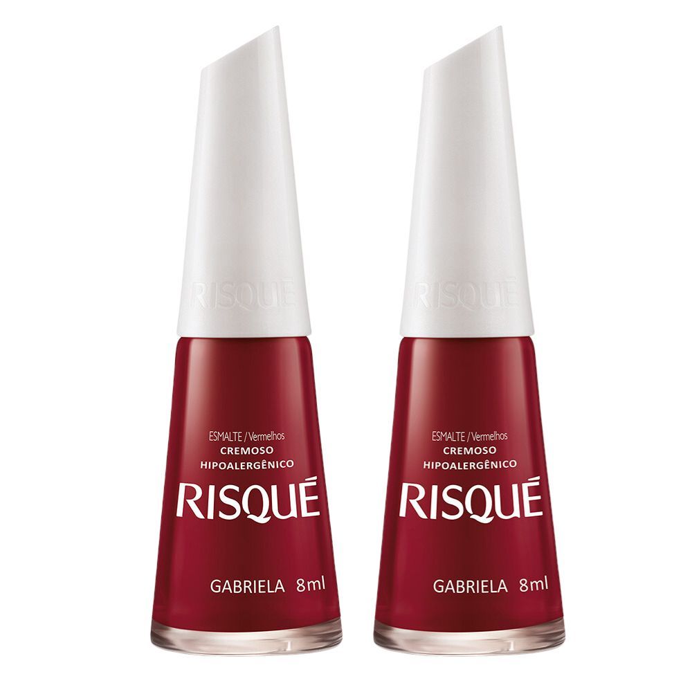 Kit 2 Esmalte Risqué Vermelho Cremoso Gabriela 8ml em Oferta na Shopee