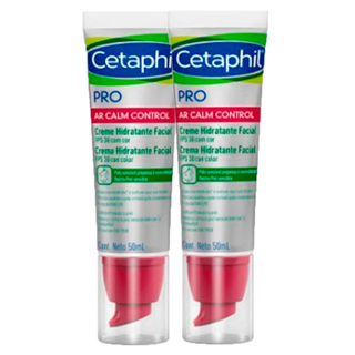 Kit 2 Cetaphil Creme Hidratante Facial Pro Ar Calm Control com Cor FPS 30 50ml em Oferta na Shopee