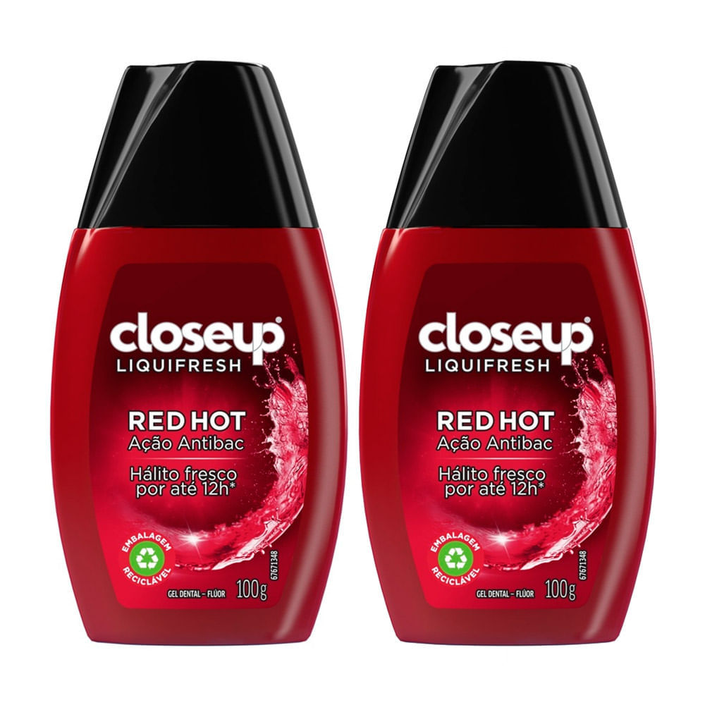 Kit 2 Creme Dental em Gel Close Up Liquifresh Red Hot 100g em Oferta na Shopee
