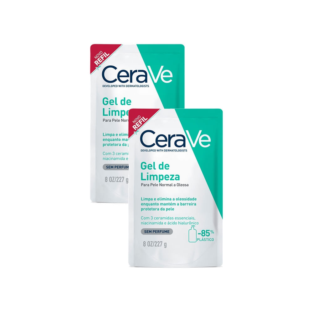 Kit 2 CeraVe Gel de Limpeza Sem Perfume Refil 227g em Oferta na Shopee