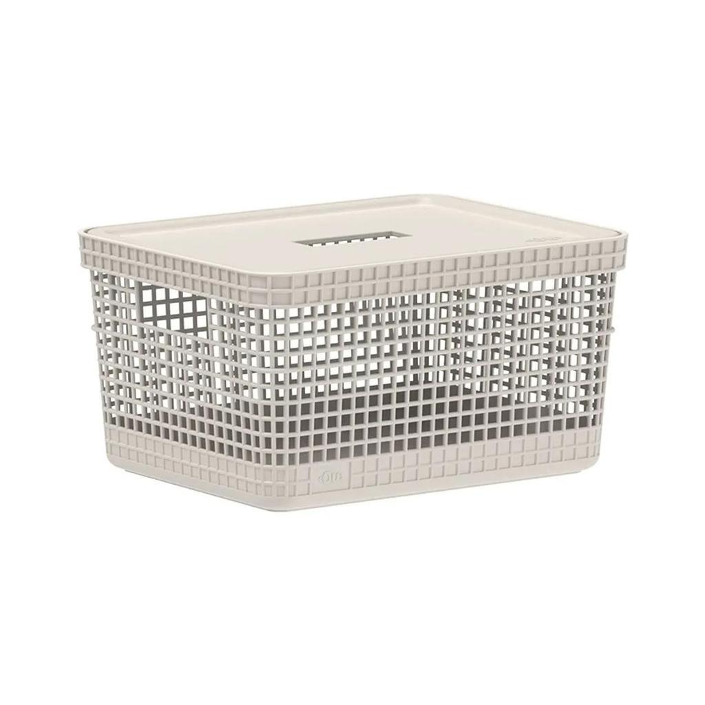 Cesto Organizador Grid 8L Bege CG250BGF - Ou em Oferta na Shopee