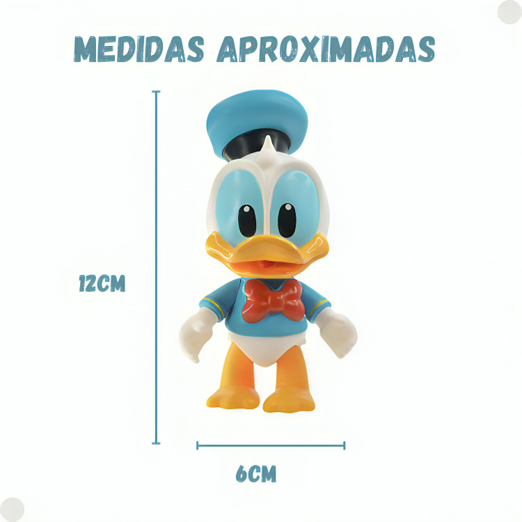 Detalhes do Kit Com 2 Bonecos De Vinil De 12cm Personagens Pato Donald e Margarida 3297 Líder Brinquedos
