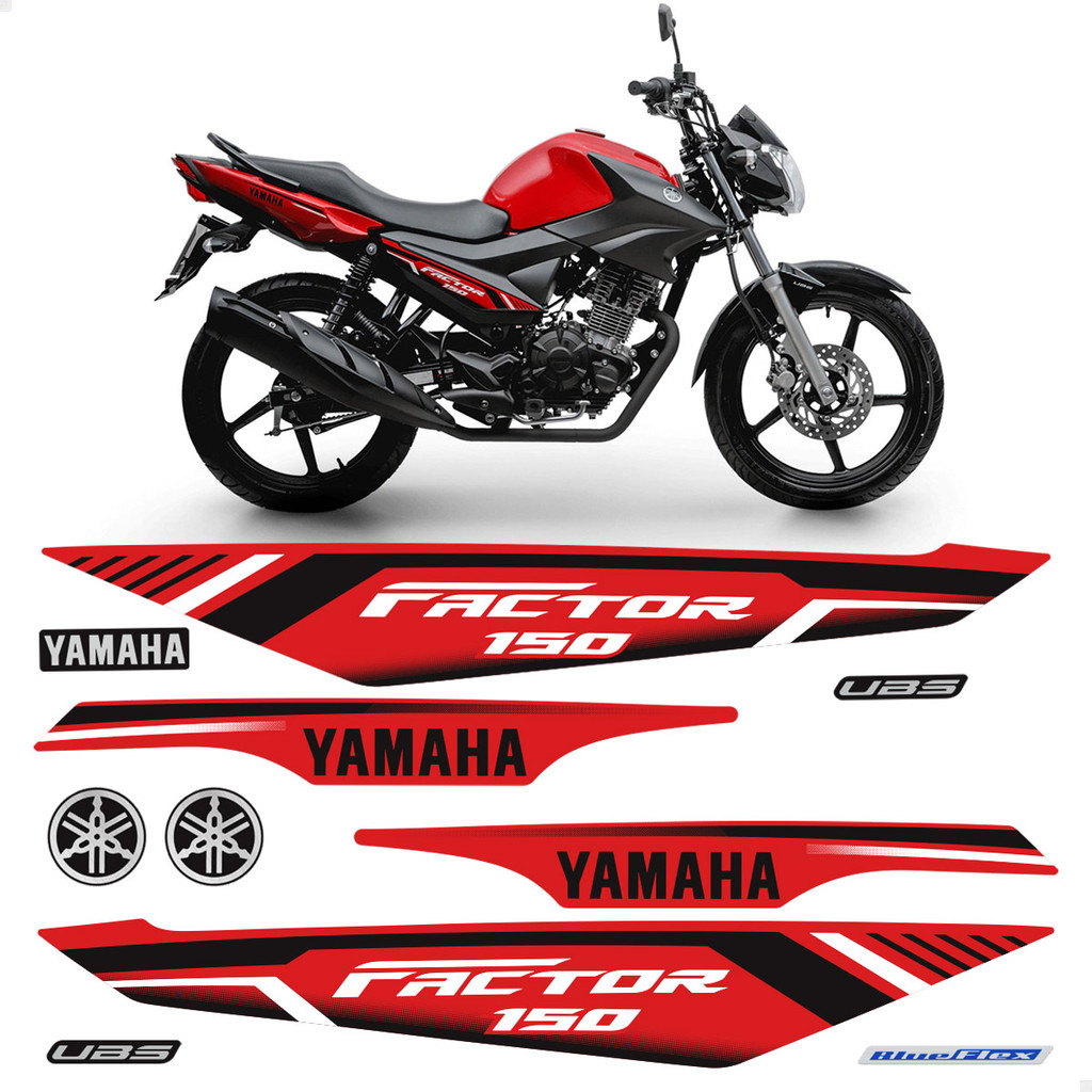 Adesivos Para Yamaha Factor 150 Flex 2022 ED Moto Vermelha em Oferta na Shopee