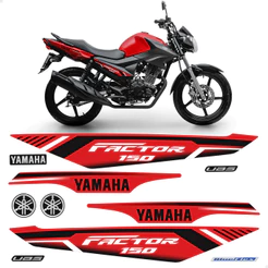 Adesivos Para Yamaha Factor 150 Flex 2022 ED Moto Vermelha