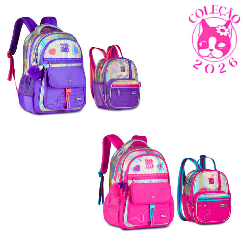 Kit Mochila de Costas Com Lancheira 2em1 Rebecca Bonbon Shine - Clio Style em Oferta na Shopee