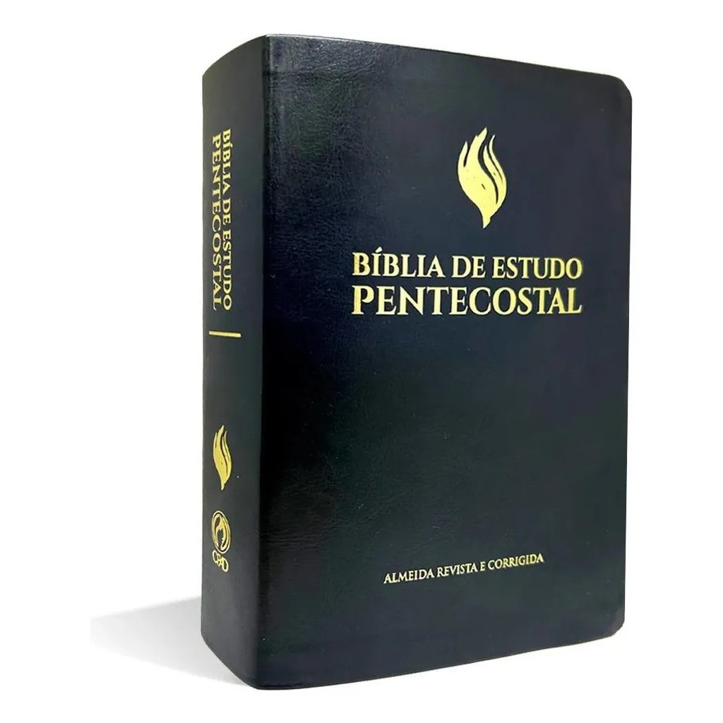 Bíblia de Estudo Pentecostal Média | ARC | Luxo Preta em Oferta na Shopee