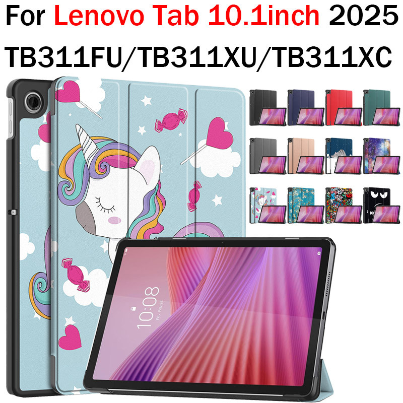 Para Lenovo Tab 10.1'' 2025 TB311FU TB311XU TB311XC Tri-Fold Suporte Caso De Couro Tablet Inteligente Sono Capa em Oferta na Shopee