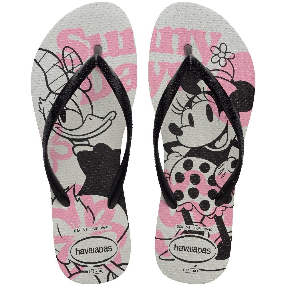 Havaianas Slim Disney Branco/Preto em Oferta na Shopee