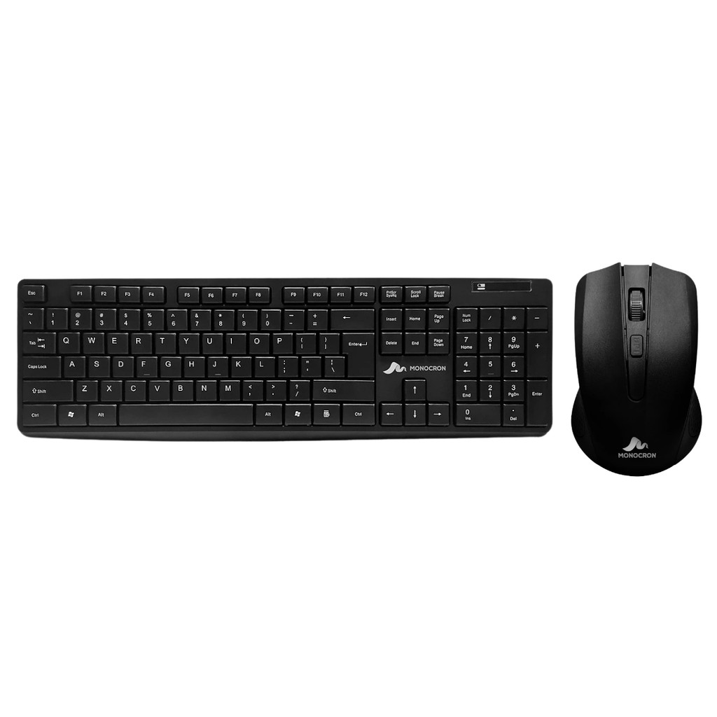 Kit Teclado e Mouse Sem Fio Wireless ABNT-2 USB 2.4GHz Escritório Teclado Numerico Monocron