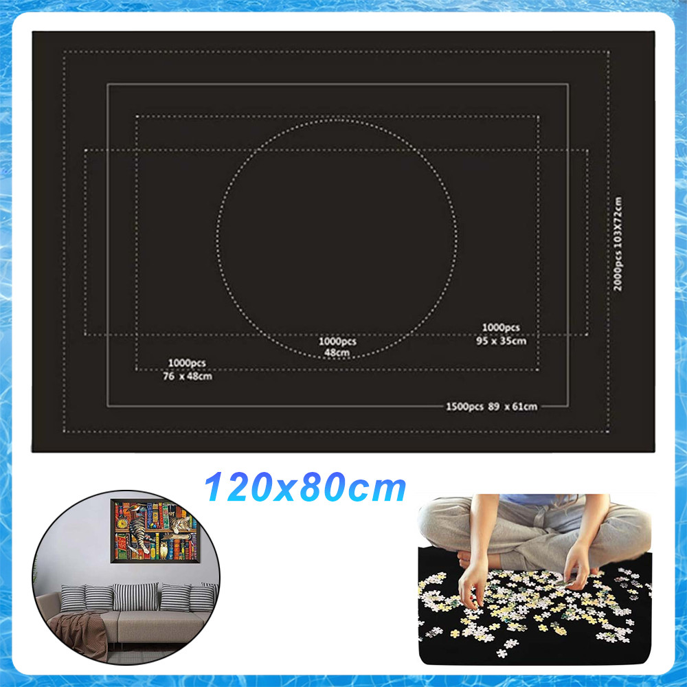 Porta Quebra Cabeça 2000 Peças, Tapete Dobrável, Porta Puzzle Antiderrapante,120x80cm,Feltro antiderrapante