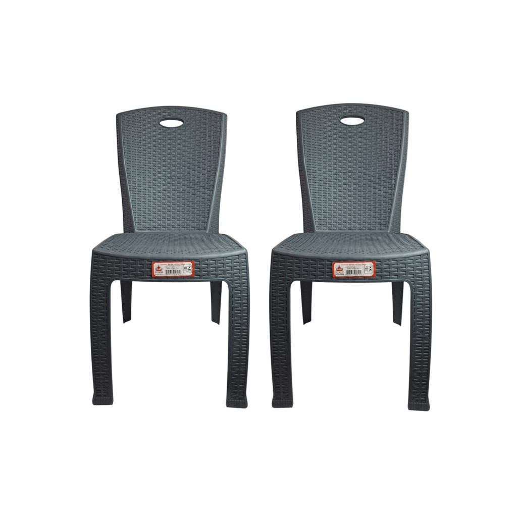 Kit 2 Cadeira Bistro Rattan Cairo Cinza