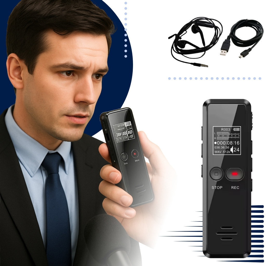 Mini Gravador Voz Espião Pega Traição Entrevista Som Digital MP3 32GB Frete Imediato