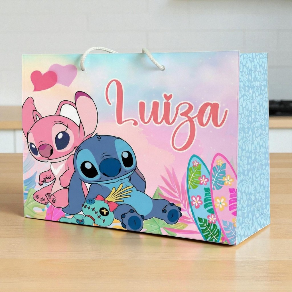 SACOLINHA STITCH E ANGEL  Personalizado | Sacolinha | Lembrancinha | Mimos | Aniversário STITCH