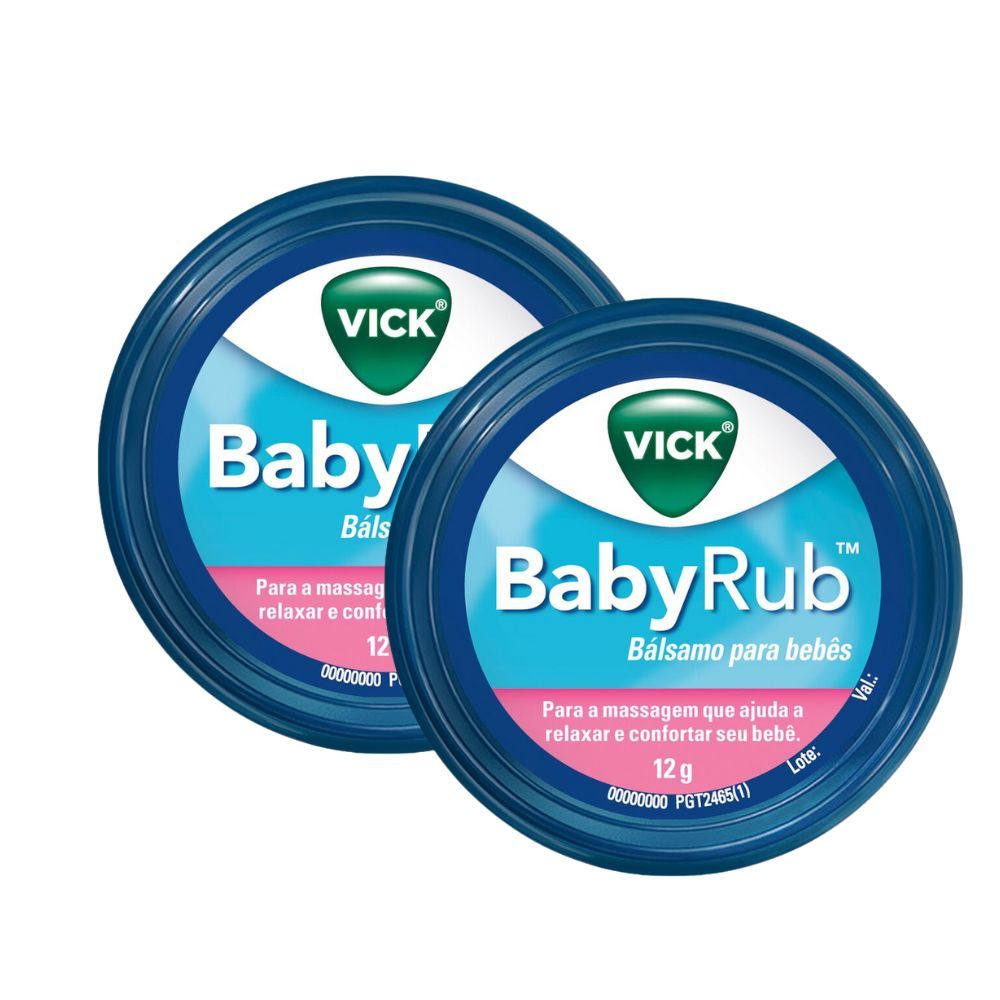 Kit 2 Vick BabyRub Bálsamo para Bebês Lata 12g em Oferta na Shopee