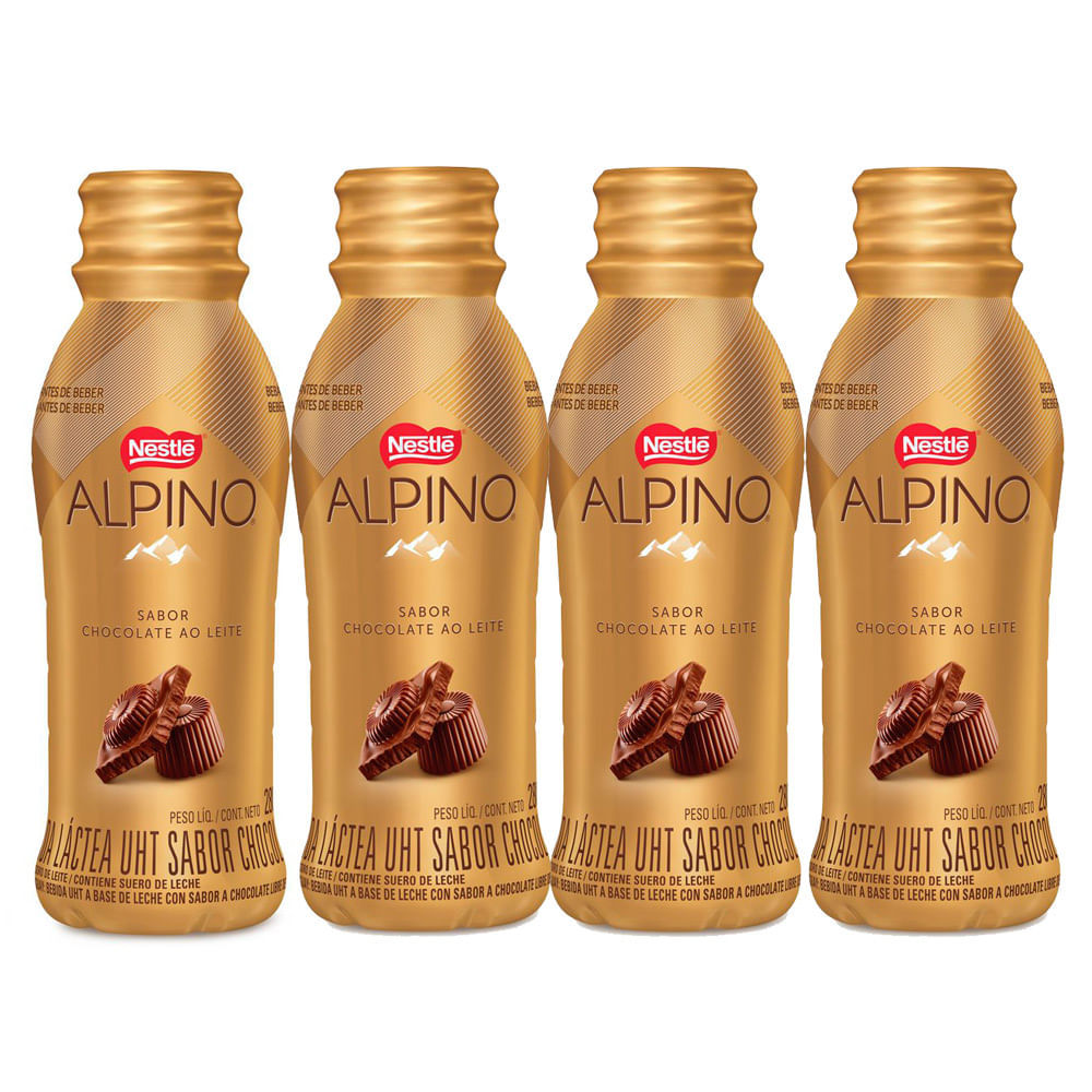 Kit 4 Bebida Lactea Alpino Nestlé 280ml em Oferta na Shopee