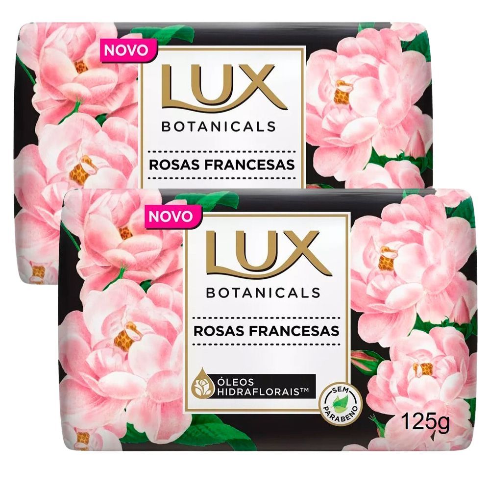 Kit 2 Sabonete em Barra Lux Botanicals Rosas Francesas 125g em Oferta na Shopee