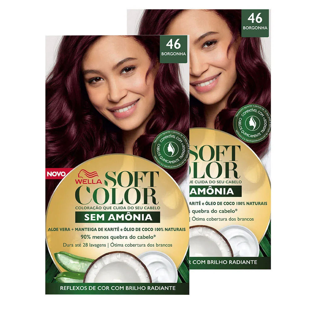 Kit 2 Tintura Soft Color Sem Amônia Borgonha 46 Kit em Oferta na Shopee