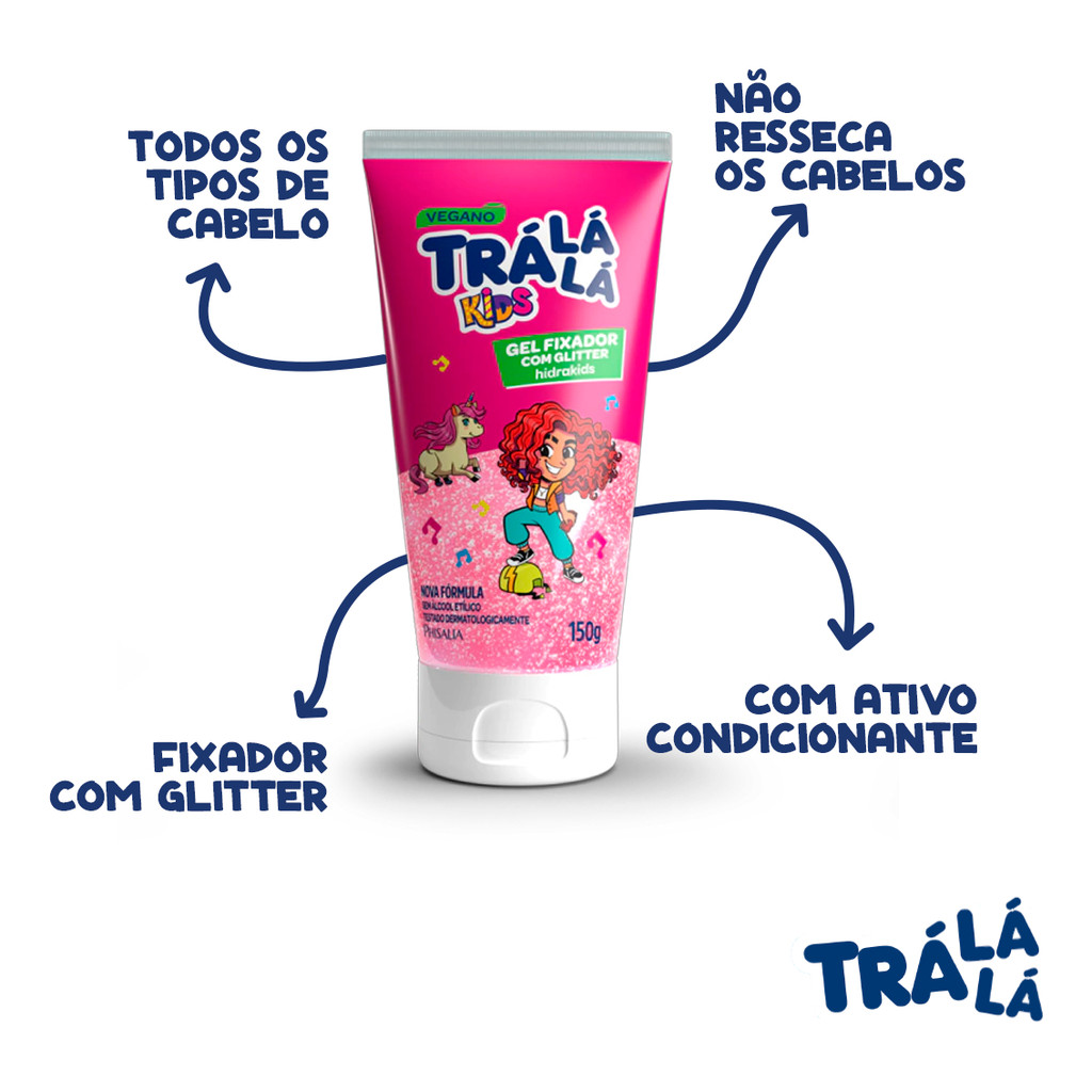 Gel Com Glitter Fixador Trá Lá Lá Kids 150g — imagem 2 de 2