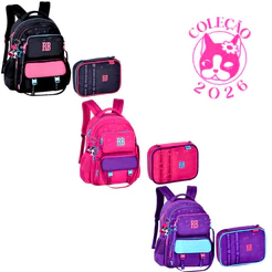 Kit Mochila de Costas com Pochete Removível e Estojo Rebecca Bonbon