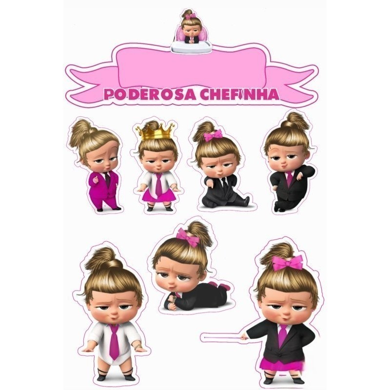 Topo Topper de Bolo Poderosa Chefinha Branca Negra Morena Personalizado Nome Idade 4