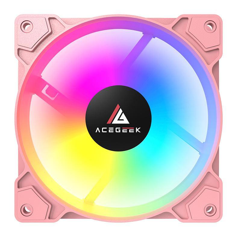 Ventoinha Acegeek Glow, ARGB, 120mm, Rosa, AG-GLOW-PK