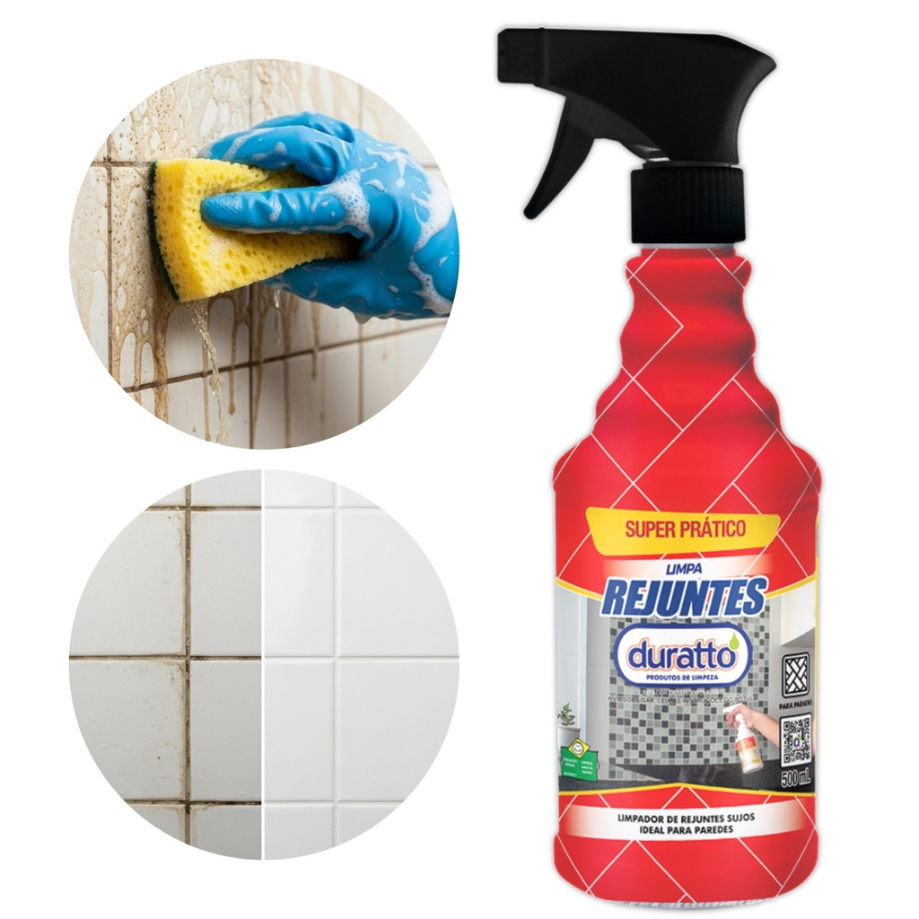 Limpa Rejunte Gatilho Parede Sujo Borrifador Azulejo box Chuveiro Encardido Revitalizador Piso 500mL