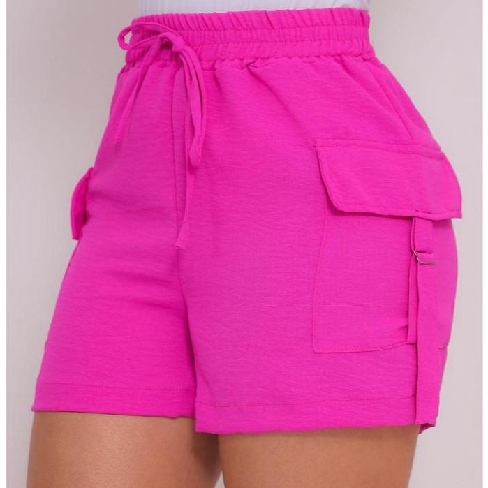 SHORTS FEMININO CARGO TECIDO DUNA LEVE PARA O VERÃO