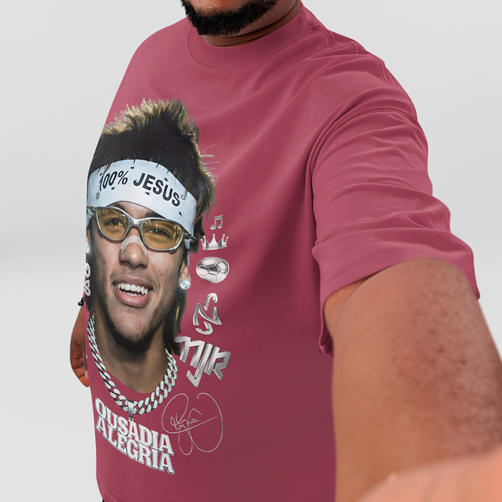 Camiseta Neymar Jr Jogador NJR Plus Size Menino Ney Camisa de Futebol 100% Algodão Premium