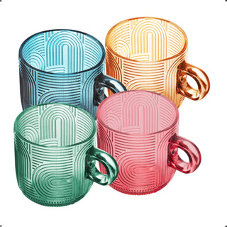 Conjunto 4 Xícaras em Vidro Colorido Frankfurt 220ml Sortido Wolff em Oferta na Shopee