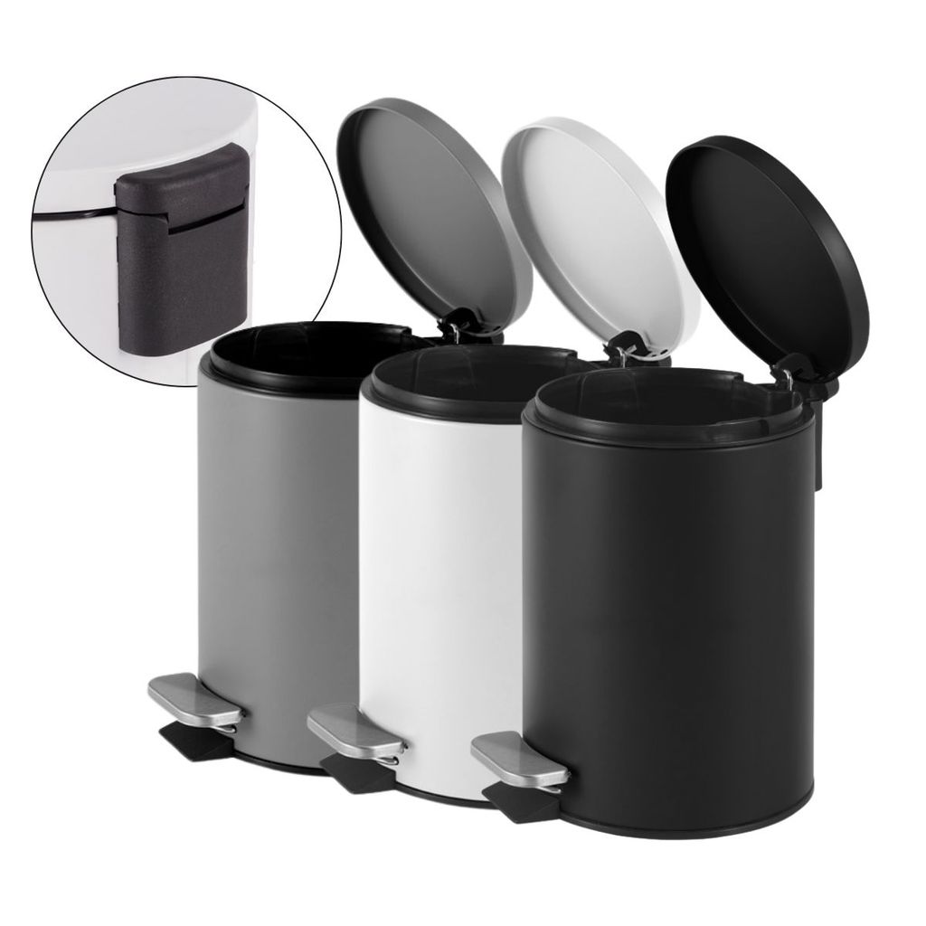 Lixeira Matte Com Pedal 5l Em Aço Inox Redonda Powermaid em Oferta na Shopee