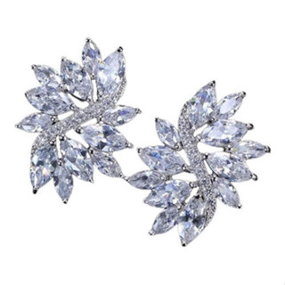 Brinco De Zirconia Noiva Festa Madrinha Casamento Prata Fixo em Oferta na Shopee