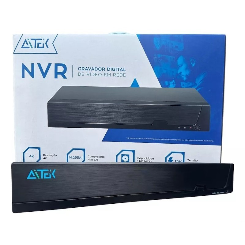 NVR POE 16 CANAIS 4K 48V ONVIF H265 APP XMEYE SIGMA-N216P AITEK