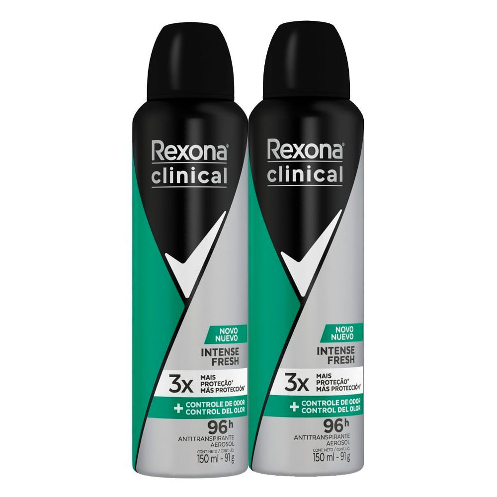 Kit 2 Desodorante Rexona Clinical Intense Fresh 150ml