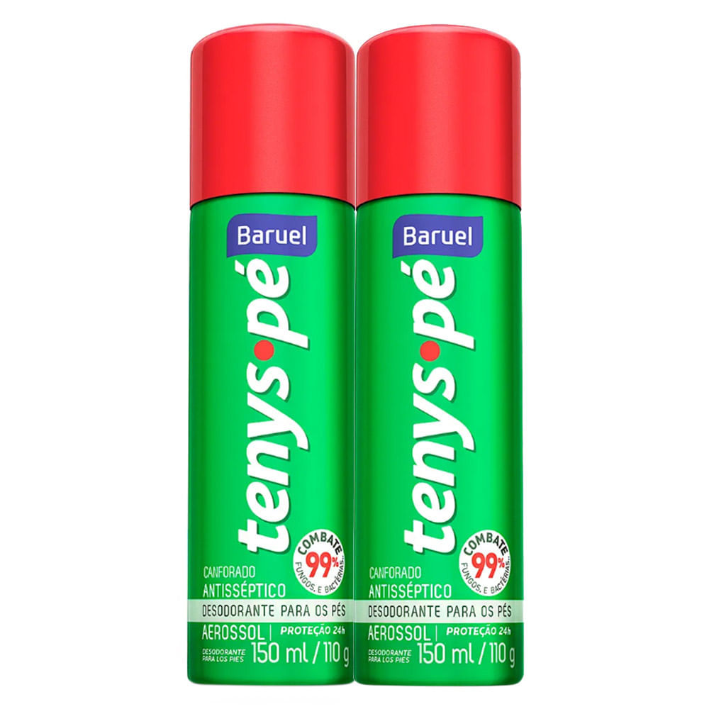Kit 2 Tenys Pé Baruel Aerosol Canforado 150ml em Oferta na Shopee