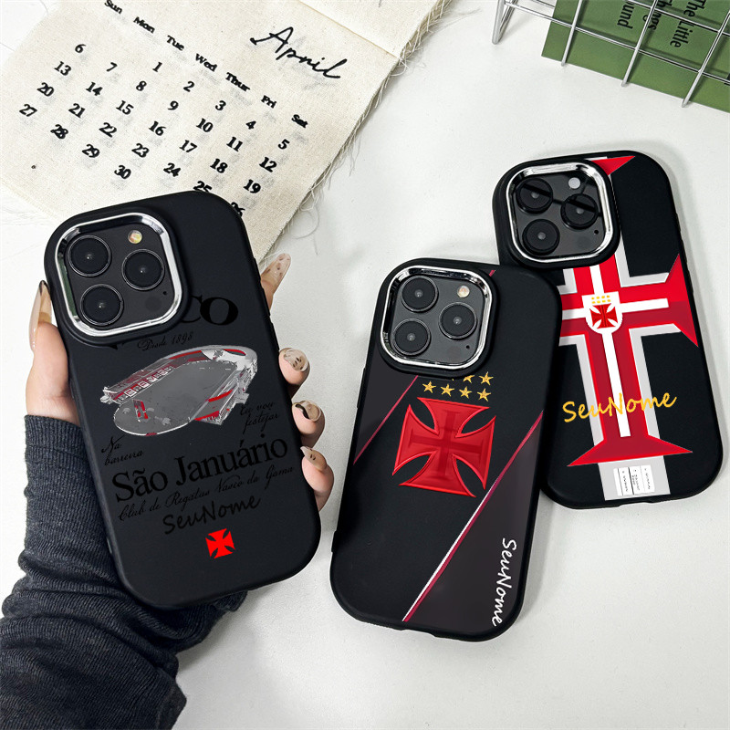 Capinha capa de Com nome personalizado Clube de Futebol Vasco da Gama Para iphone XR 11 12 13 14 15 Pro MAX 16 Plus Capa