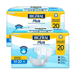 Kit 2 Fralda Bigfral Plus Econômica M 20 Unidades em Oferta na Shopee