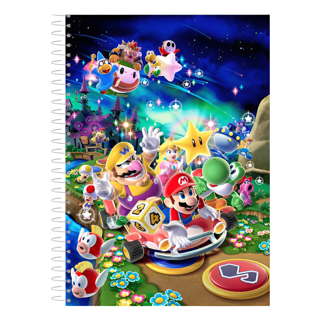 Caderno Super Mario Kart 1 Matéria 80 Fls em Oferta na Shopee