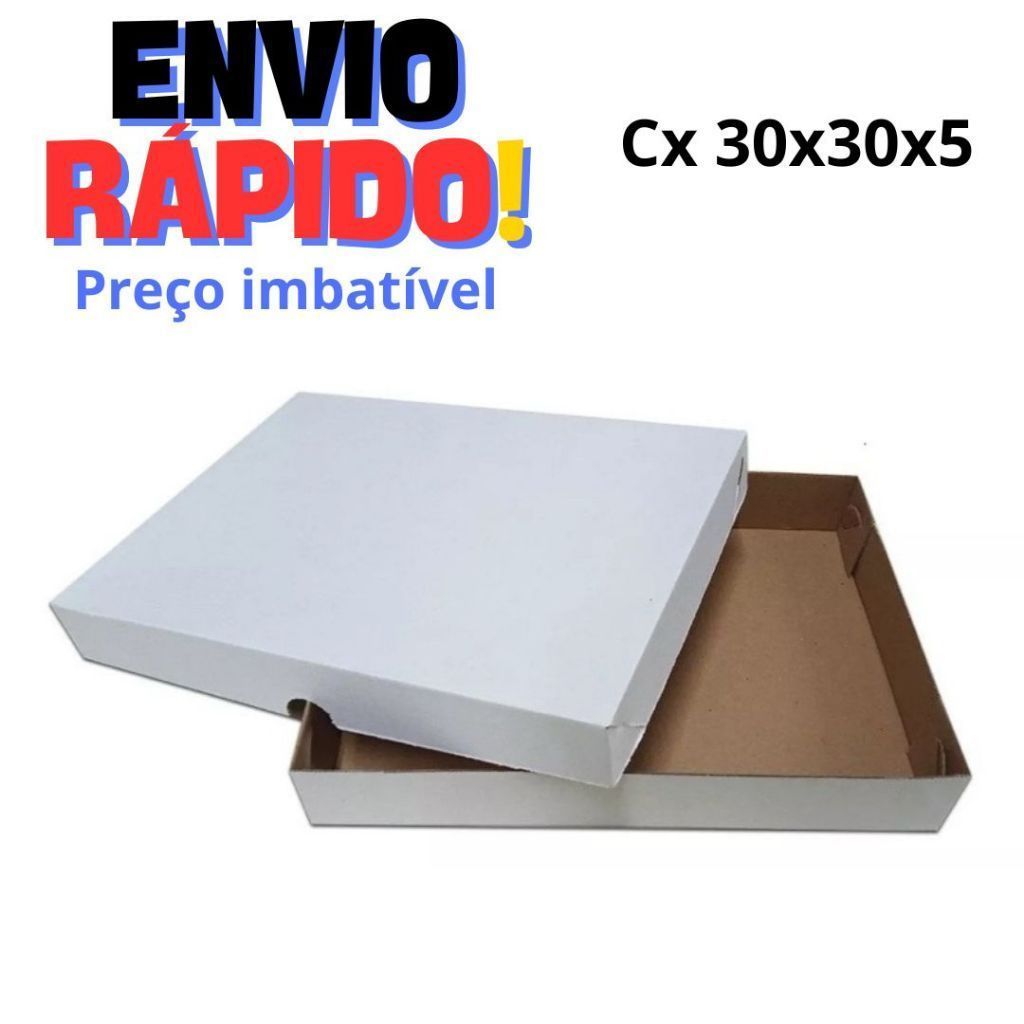 10 Caixas 30x30x5 para (50 Salgados ou Doces) Branco em Oferta na Shopee