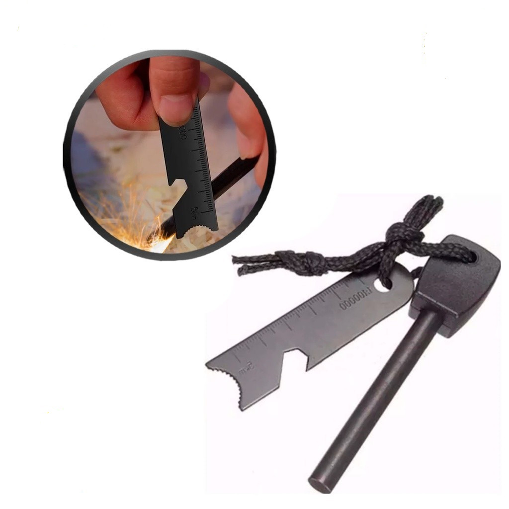 Pederneira Acendedor Fogueira Camping Maciça Magnésio Camping Pesca Acendedor De Fogo Com Riscador em Oferta na Shopee
