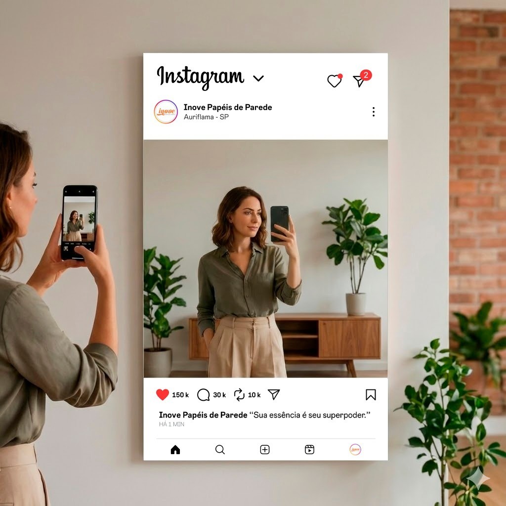 Espelho Decorativo Estilo Instagram 80x50 cm – Personalizado para Eventos e Lojas em Oferta na Shopee