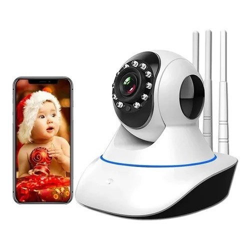 Câmera Ip 3 Antenas Wifi Wireless 3 Geração Visão Noturna