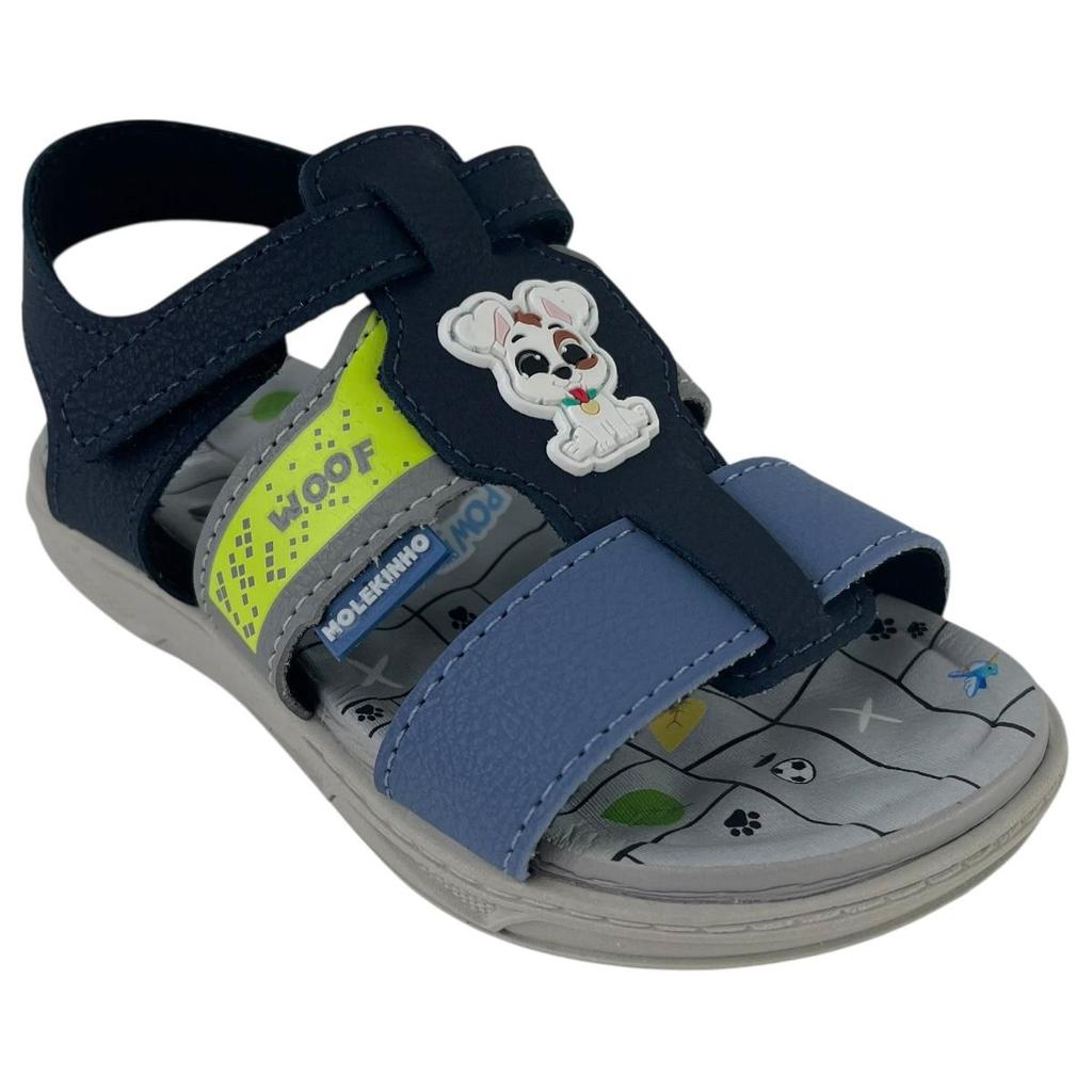 Sandália Molekinho Infantil Menino Pet Cachorro Velcro Calce Fácil Anatômica