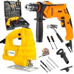 Kit Serralheira Parafusadeira e Furadeira de Impacto 700W WF700K13 Serra Tico Tico 400W