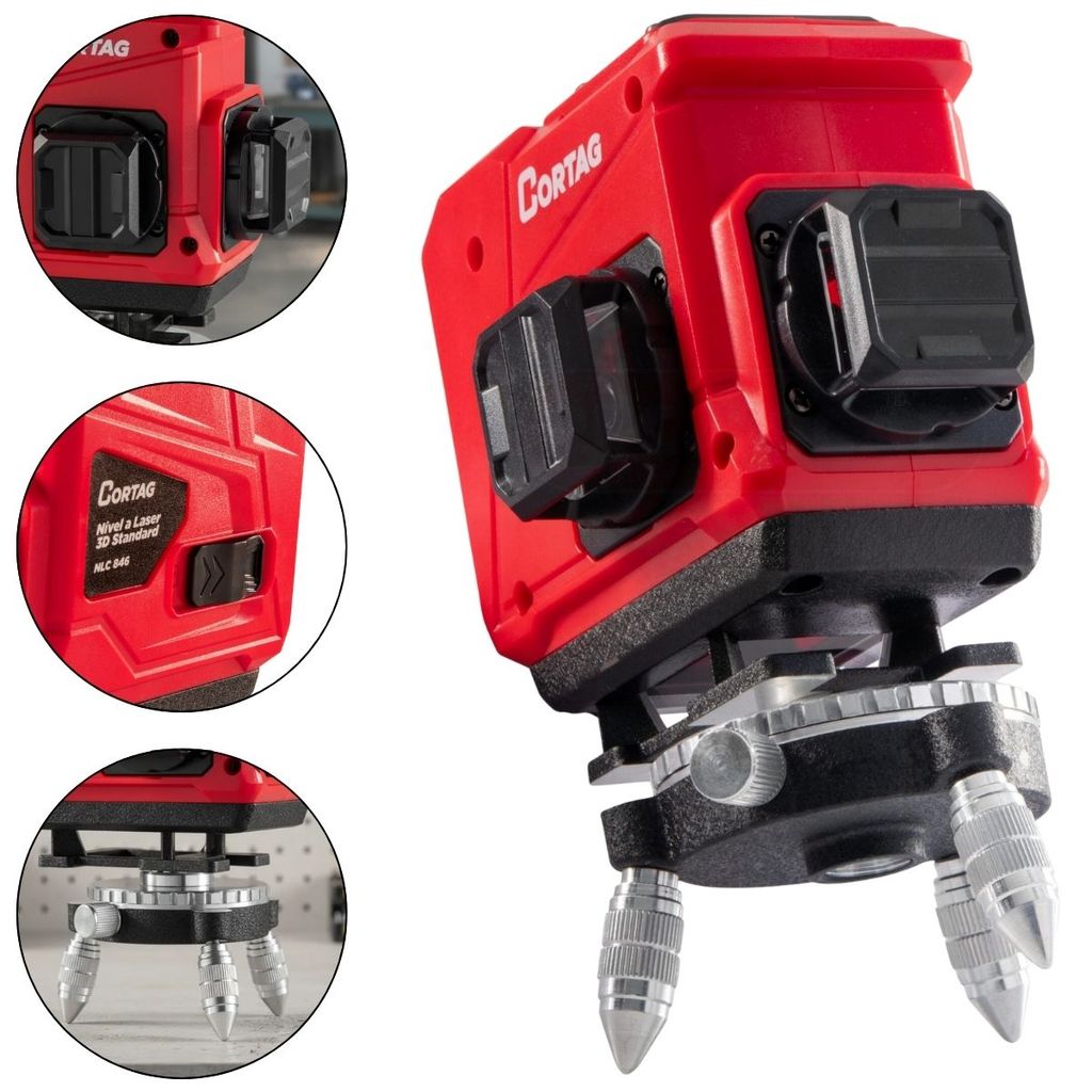 Nível A Laser Profissional 3D Standard NLC 846 Com 12 Linhas - Cortag