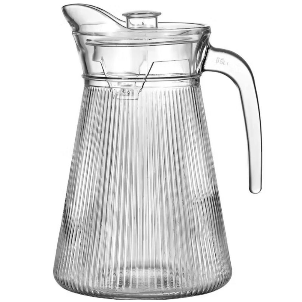 Jarra De Vidro Transparente Com Tampa Acrilico 1620ml em Oferta na Shopee